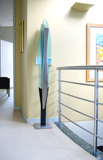 'Falling Angel' - stainless steel and kiln textured glass