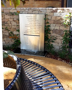 Water feature in etched 316 stainless
